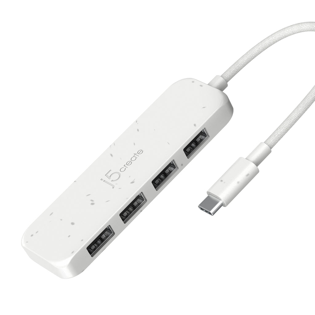 JCH341E 環保材質 USB-C® Gen2 轉四埠Type-A 高速集線器