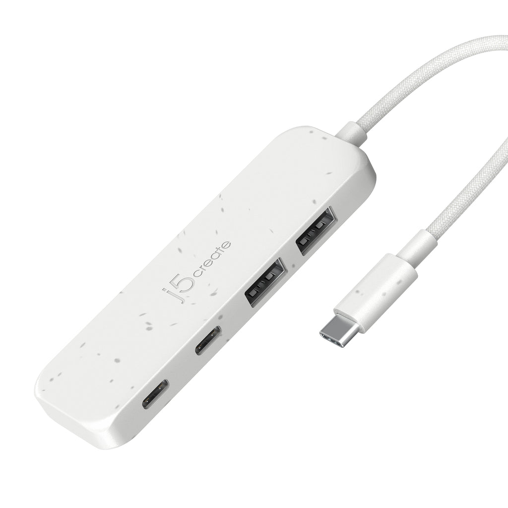 JCH342E 環保材質 USB-C® Gen2 轉四埠Type-A / Type-C 高速集線器