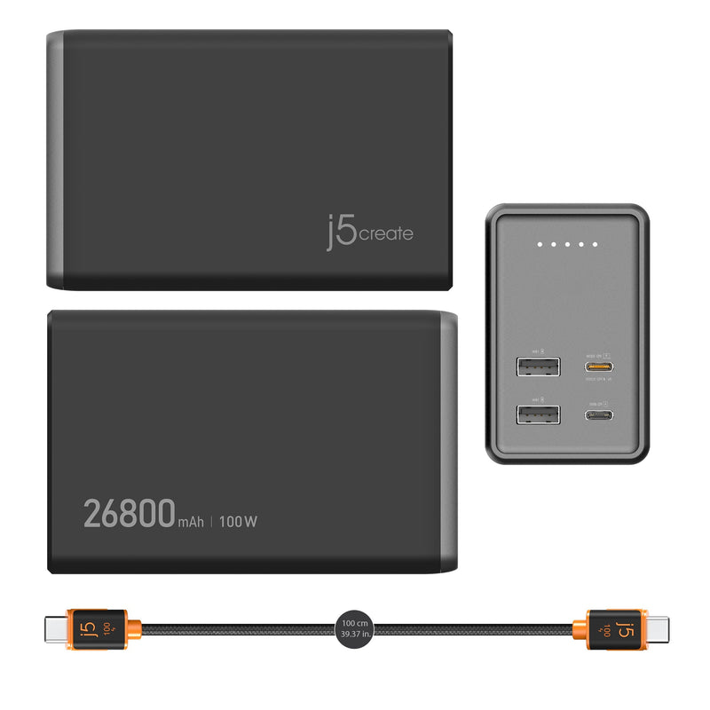 JPB264100 26800mAh PD 100W 4孔大容量行動電源