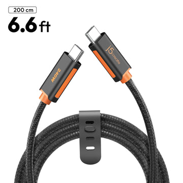 JUCX26L20 USB-C 240W極速充電編織傳輸線200cm