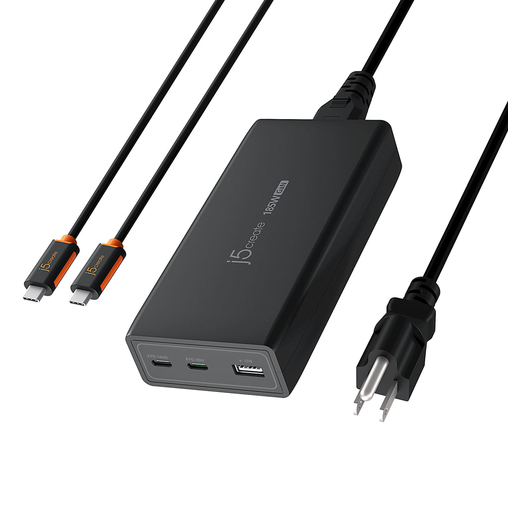 JUP37185<br>185W PD3.1氮化鎵3孔快速電源供應器