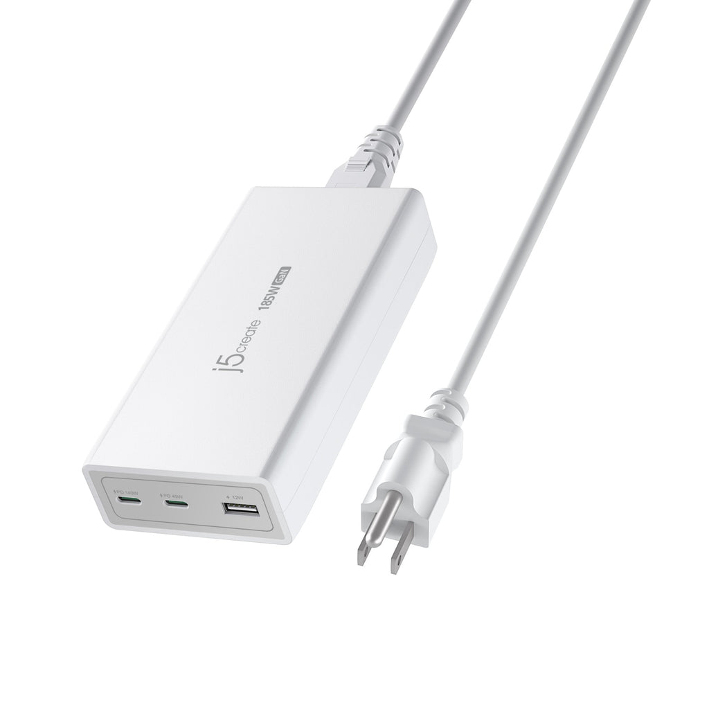 JUP37185W 185W GaN 氮化鎵3孔快速電源供應器