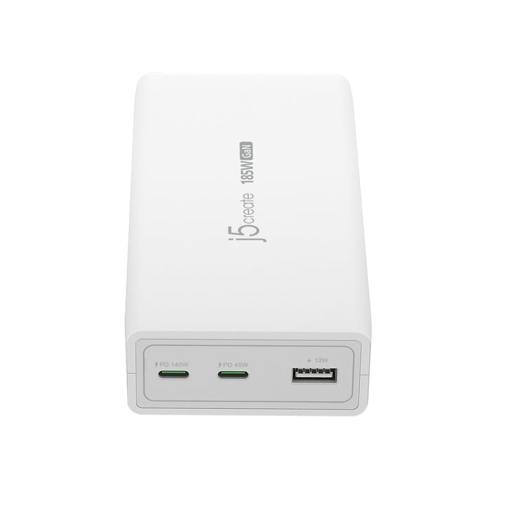 JUP37185W 185W GaN 氮化鎵3孔快速電源供應器
