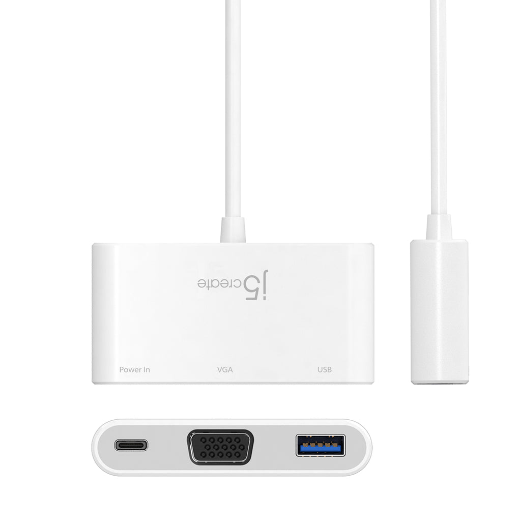 JCA378 USB Type-C to VGA 三合一螢幕轉接器