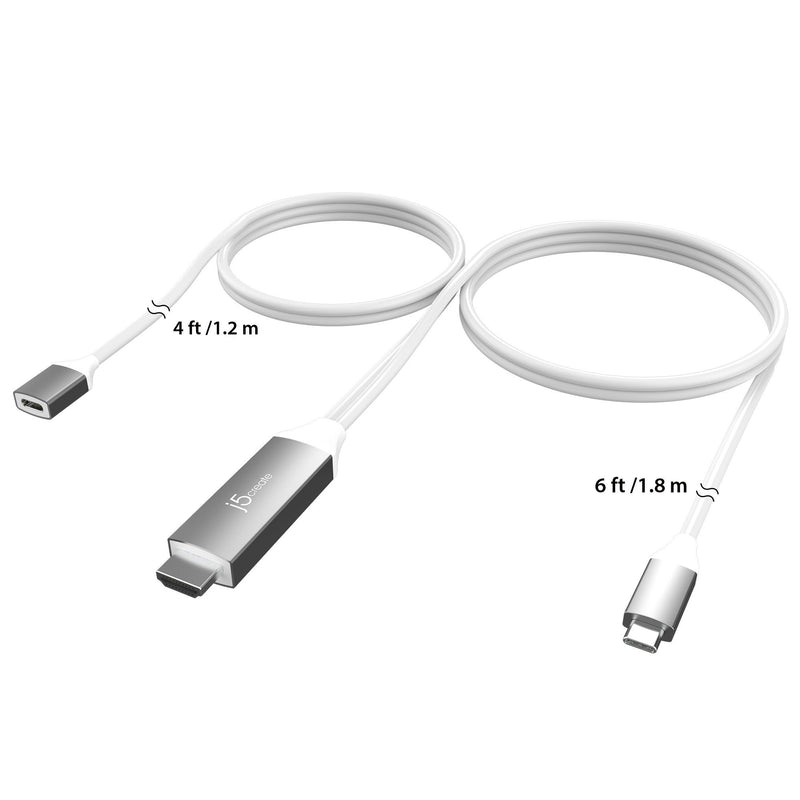 JCC155G USB-C 轉4K HDMI轉接線-USB-C充電版 1.8米