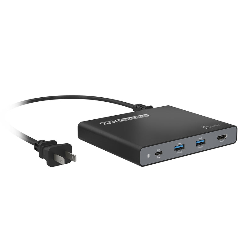 JCDP392 USB-C 多功能筆電擴充內建90W電源供應器