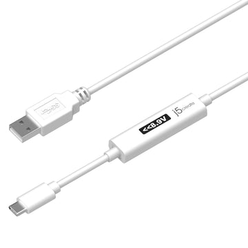 JUCP13 Type-A to USB-C 2.0充電傳輸線內嵌OLED動態螢幕顯示1.2米