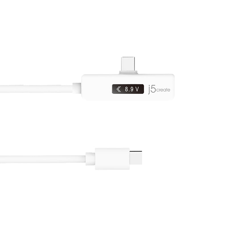JUCP15 USB-C™ T型充電傳輸線內嵌OLED動態螢幕顯示 1.2米