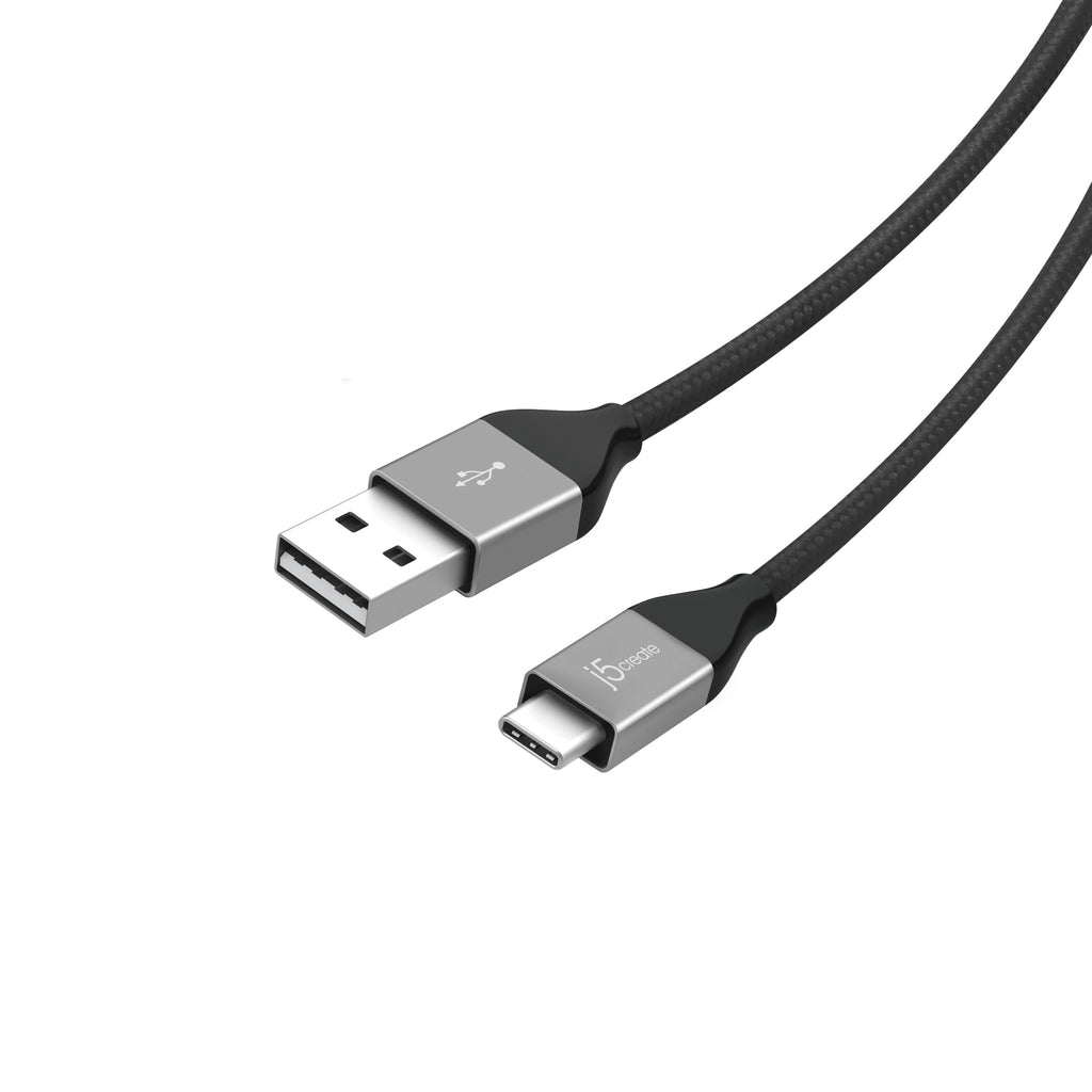 JUCX12 Type C to A 3A電流充電傳輸線 (時尚黑/B)(媚惑紅/R)