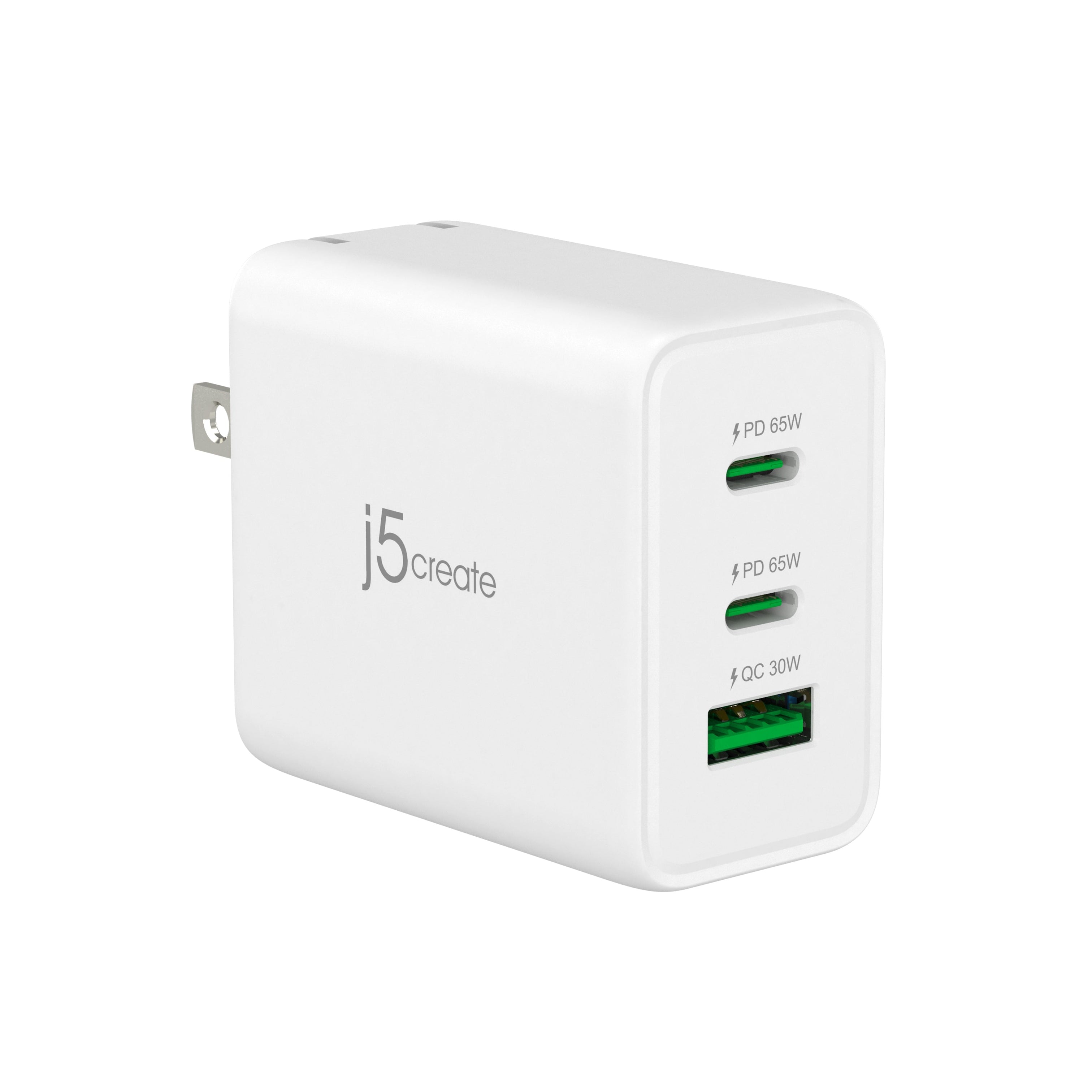 JUP3365 65W GaN氮化鎵3孔智慧型快速充電器– new-tw-j5create