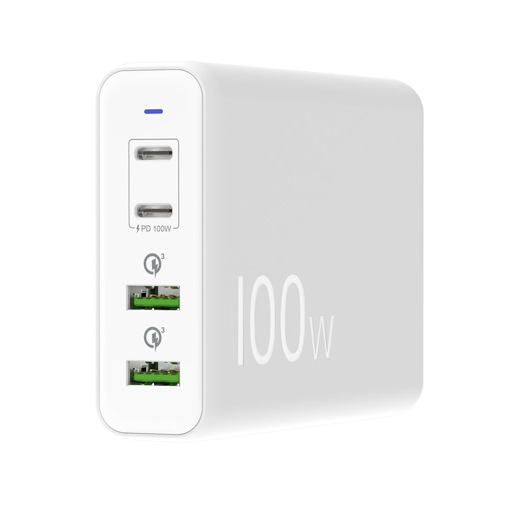 JUP44100 100W 4 Port 雙PD＋雙QC智慧型快速充電器